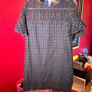 Banana Republic Black Crochet Mini Dress